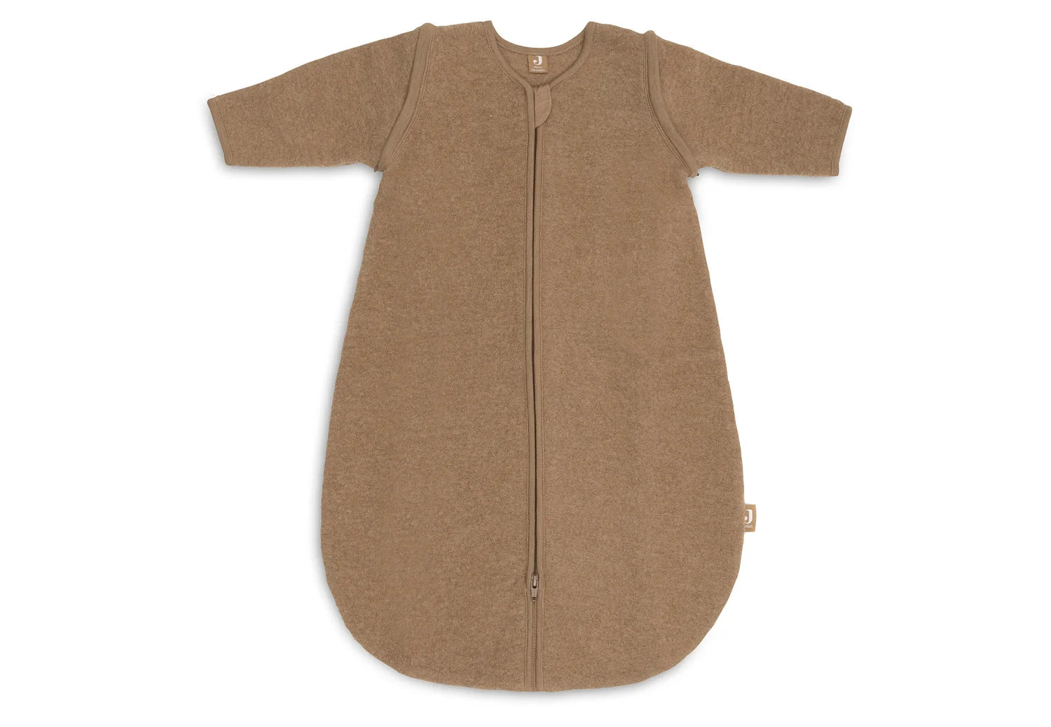 Slaapzak met afneembare mouwen donker hazelnoot - Merino Wool Felted Jollein