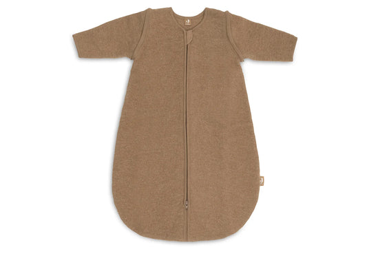 Slaapzak met afneembare mouwen donker hazelnoot - Merino Wool Felted Jollein