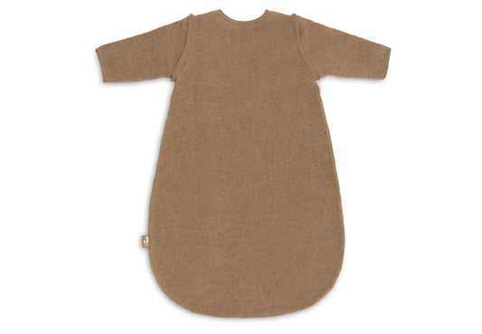 Slaapzak met afneembare mouwen donker hazelnoot - Merino Wool Felted Jollein