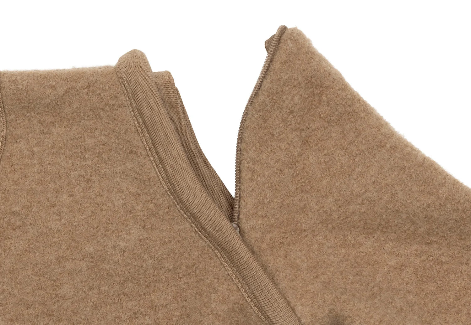 Slaapzak met afneembare mouwen donker hazelnoot - Merino Wool Felted Jollein