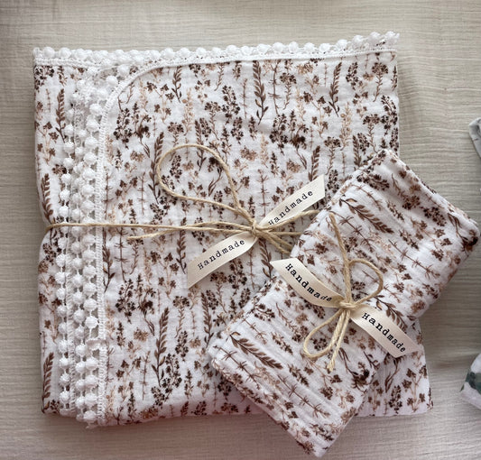 Hydrofiele doek, Swaddle droogbloemen kant