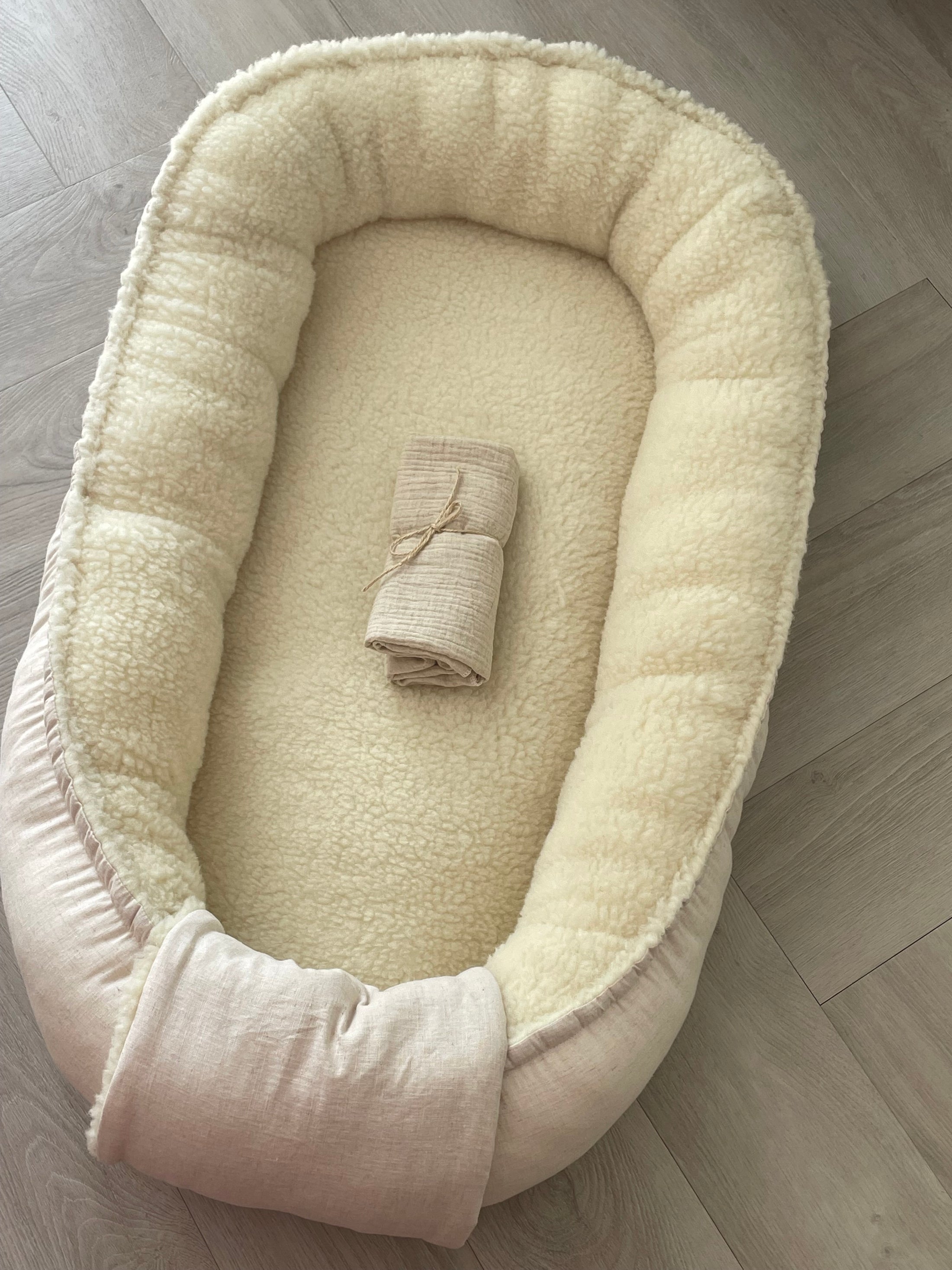 Babynestje wol linnen de luxe