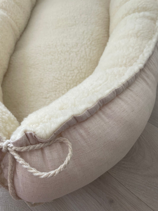 Babynestje wol linnen de luxe