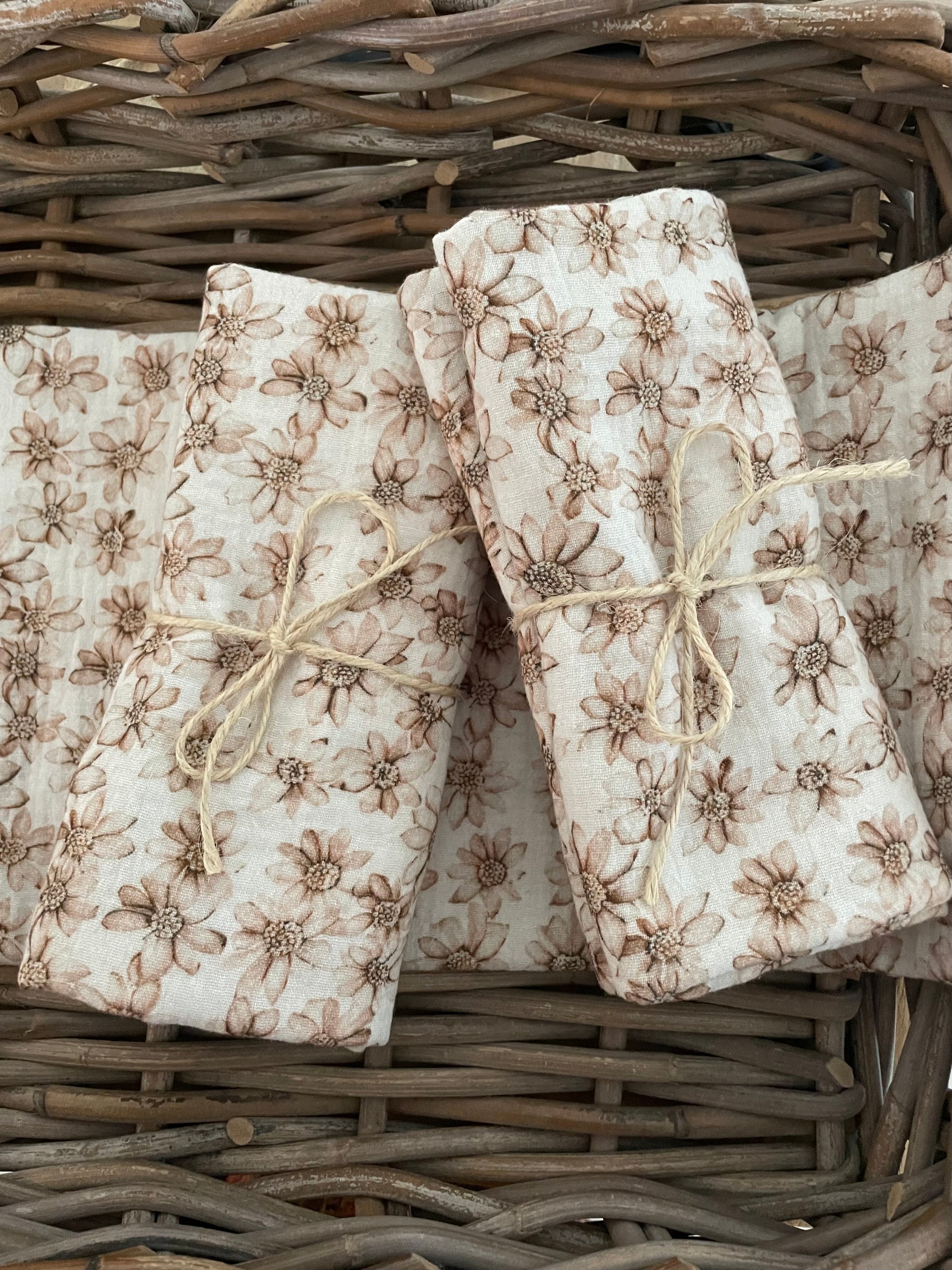 Hydrofiele doek, Swaddle beige bloemen