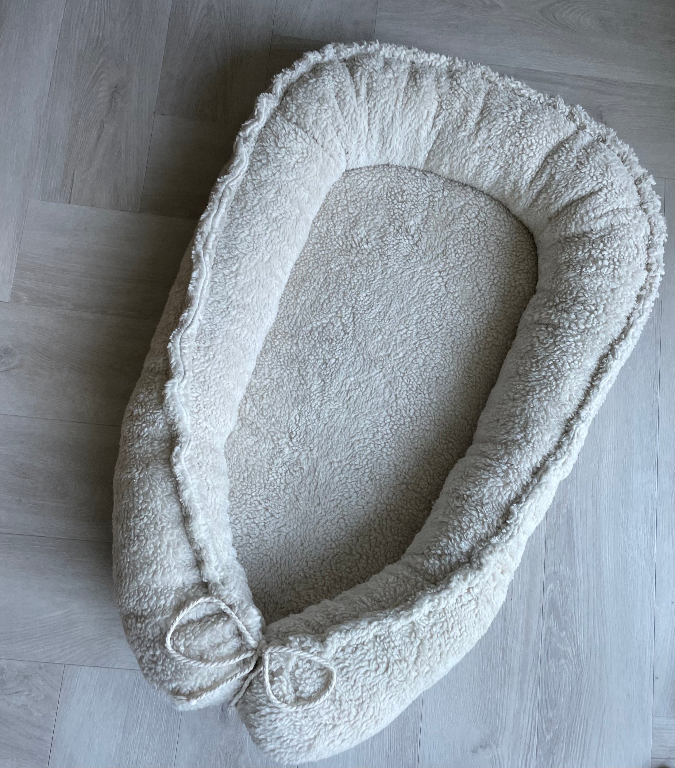 Babynestje katoen teddy zand