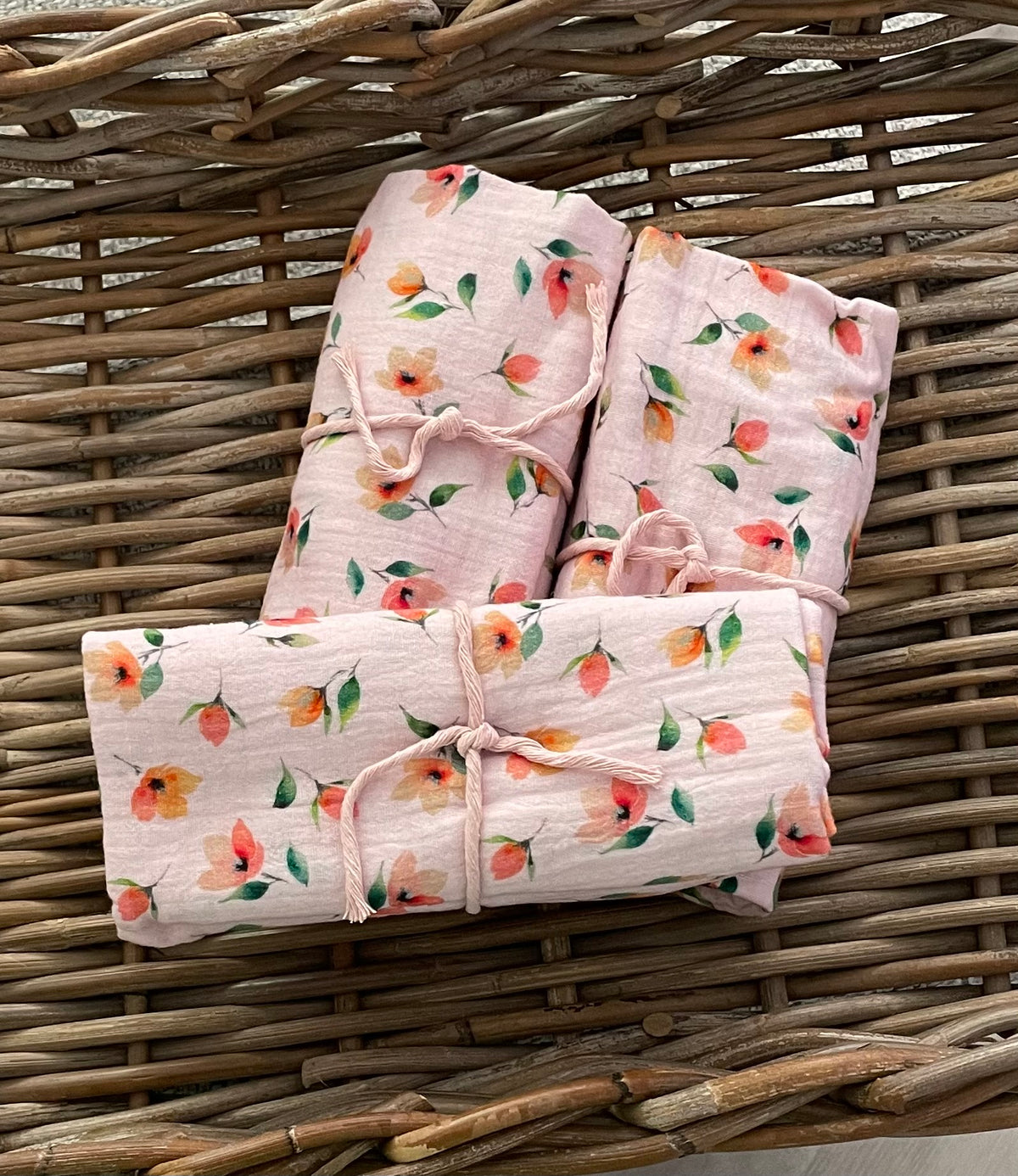 Hydrofiele doek, Swaddle roze bloemen