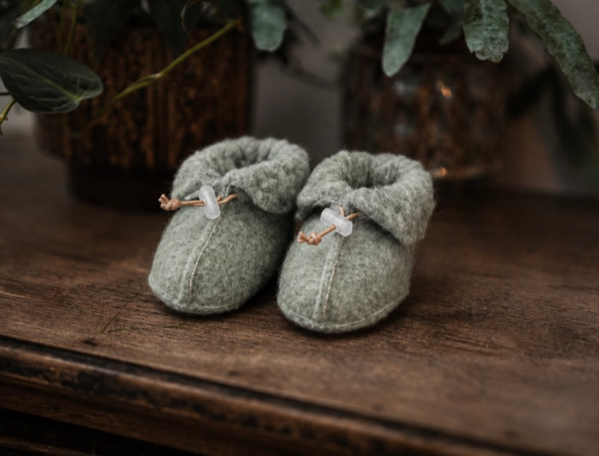 Wollen slofjes – Matcha