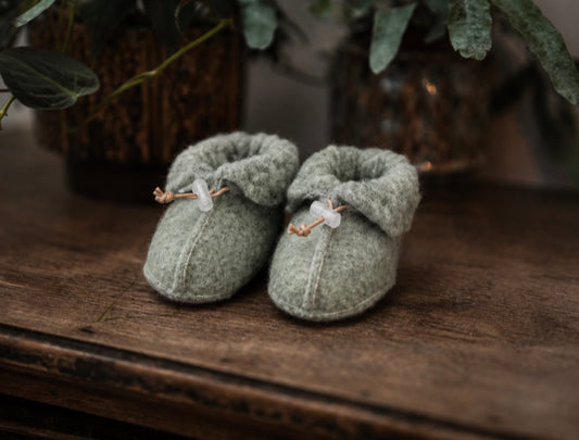 Wollen slofjes – Matcha
