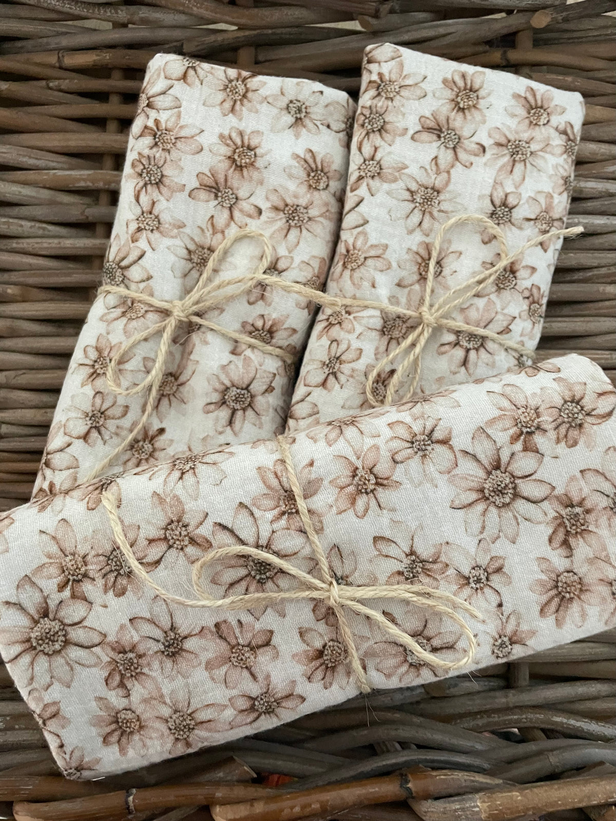 Hydrofiele doek, Swaddle beige bloemen