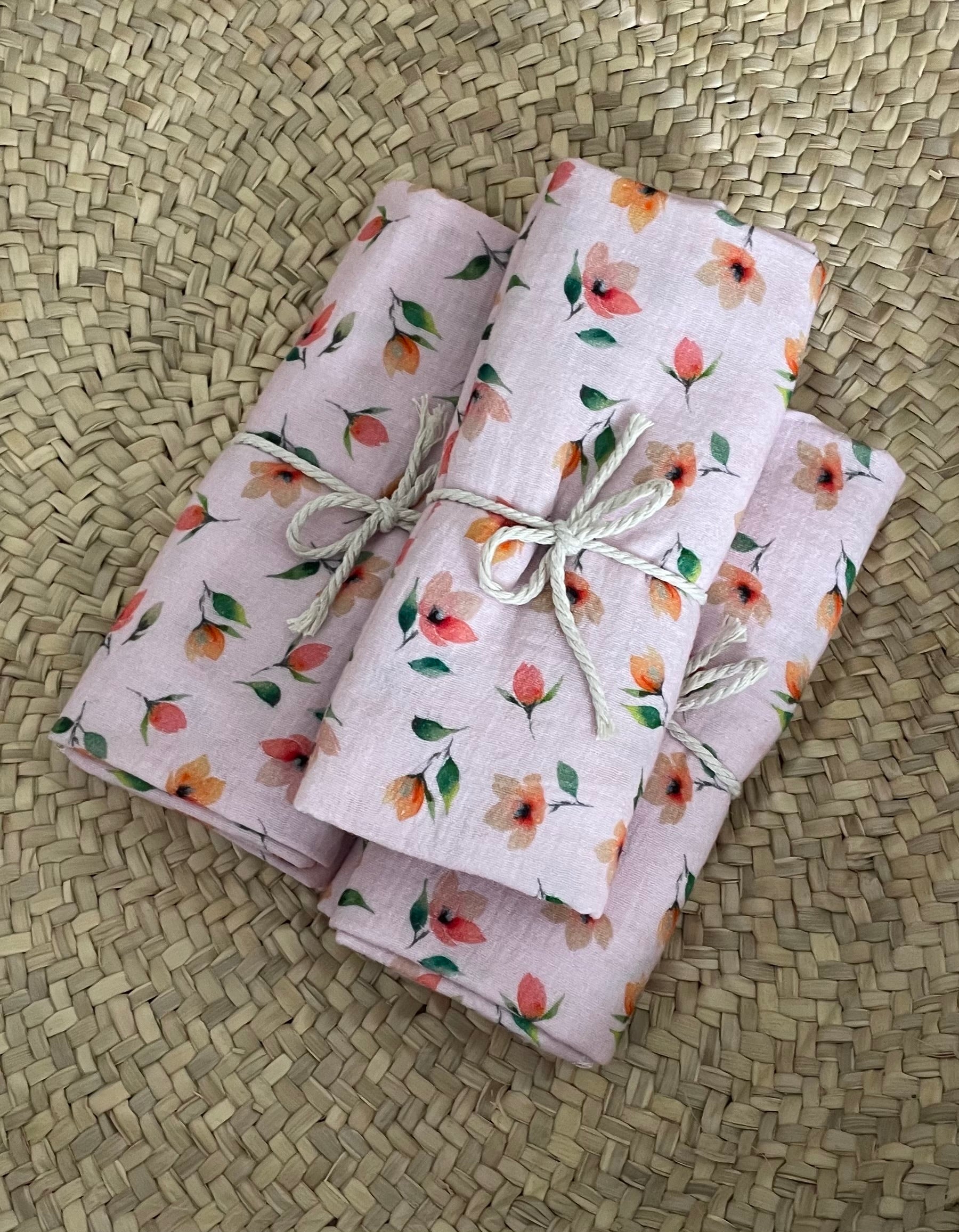 Hydrofiele doek, Swaddle roze bloemen