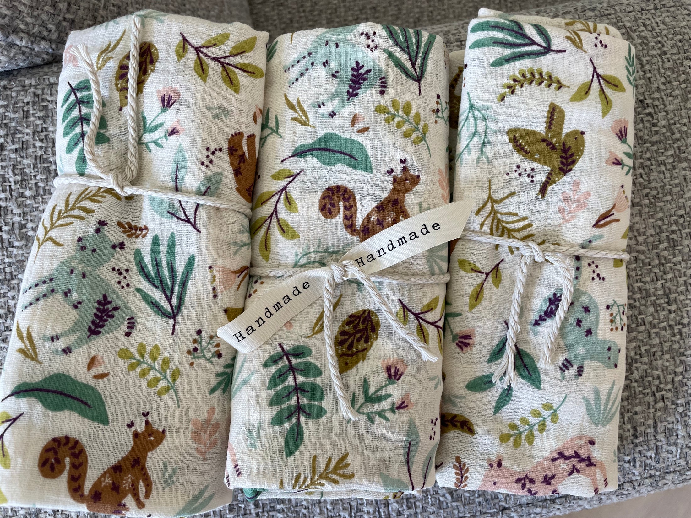 Hydrofiele doek, Swaddle boho bosdieren