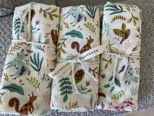 Hydrofiele doek, Swaddle boho bosdieren