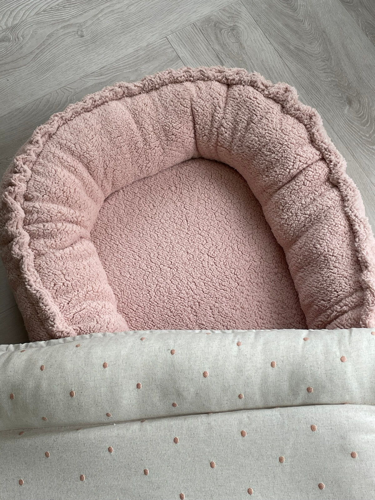 Babynestje teddy flamingo