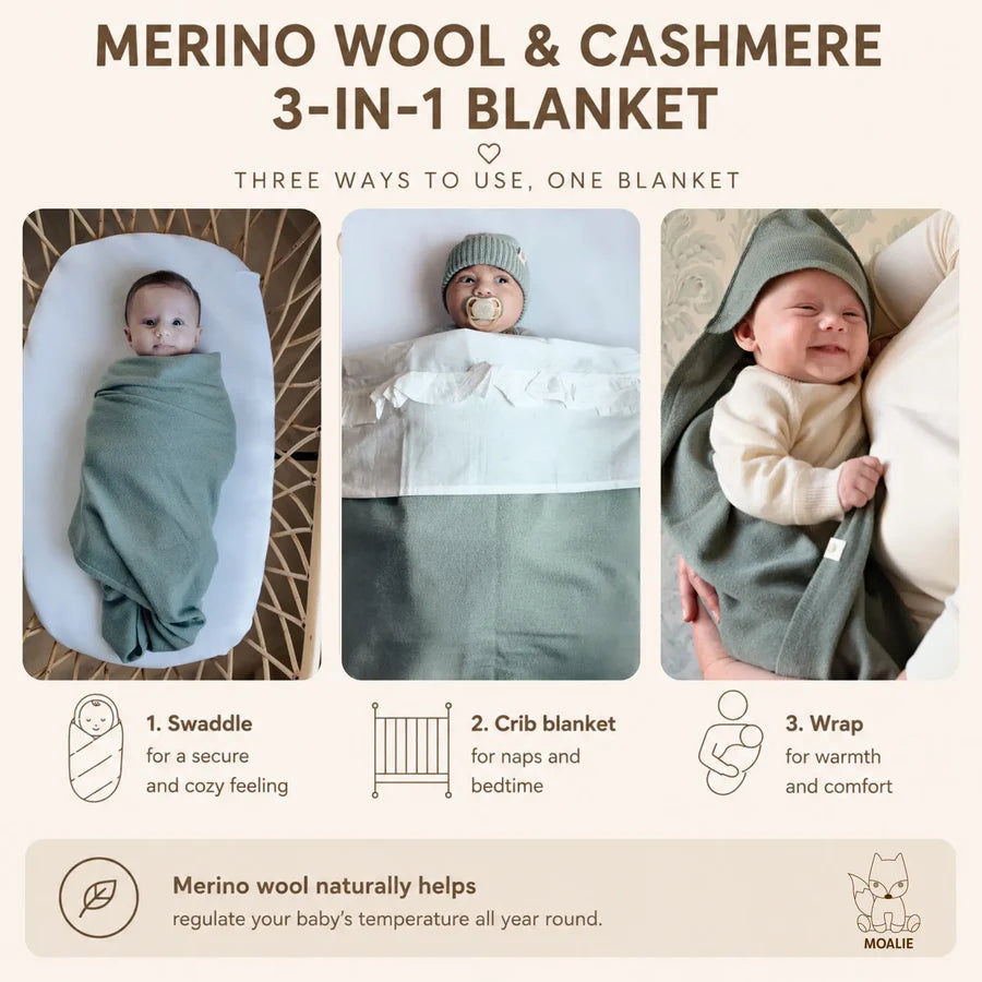 Merino babydeken Cream